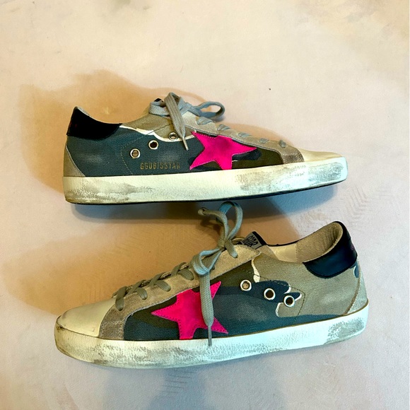 Golden Goose Camo Pink Super Star Sneakers 39 - Picture 2 of 8